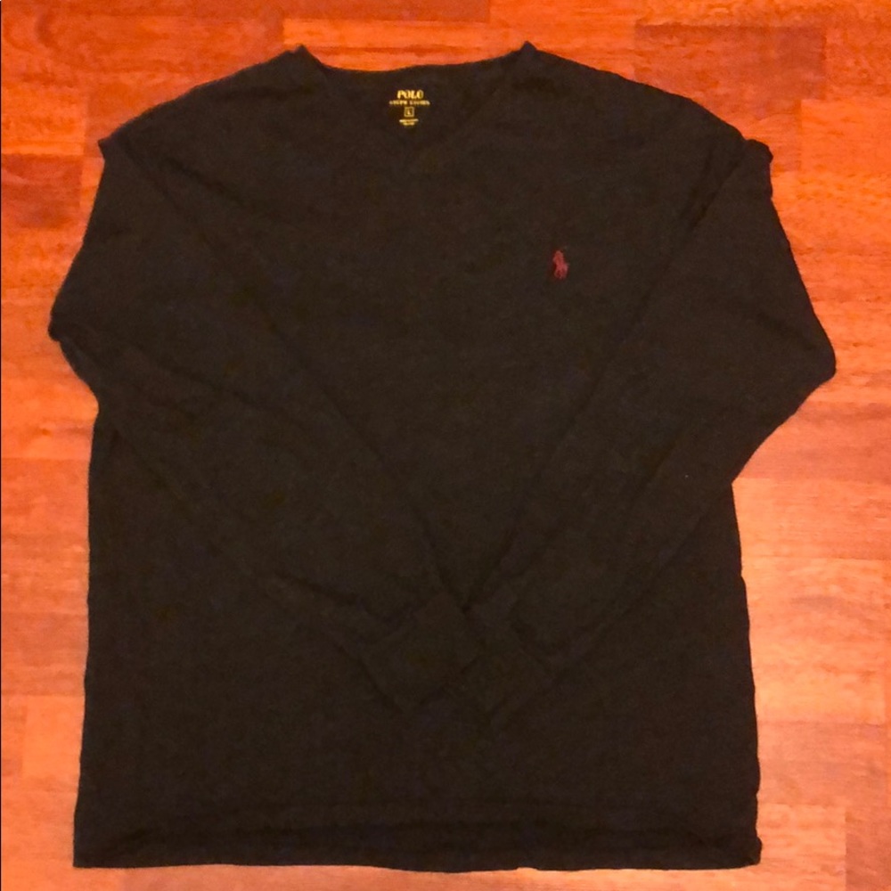 Long Sleeve Polo Sweater Shirt